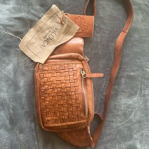 Anthropologie vilenca Holland Woven Leather Belt Bag